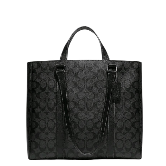 Coach Other - Coach Hudson Double Handle Tote Signature Canvas & Leather Charcoal Black UNISEX